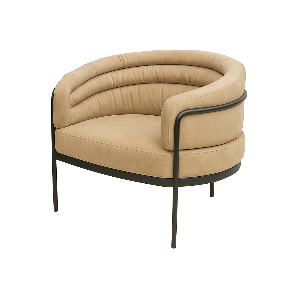 Fotoliu catifea ALFONZO culoare BEJ