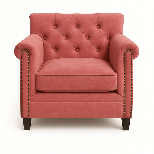 Fotoliu chesterfield TAN catifea ROZ