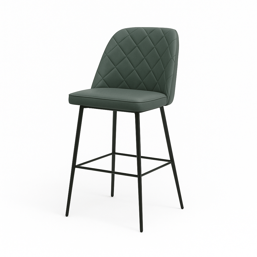 Scaun bar piele naturala VERDE | model FOX