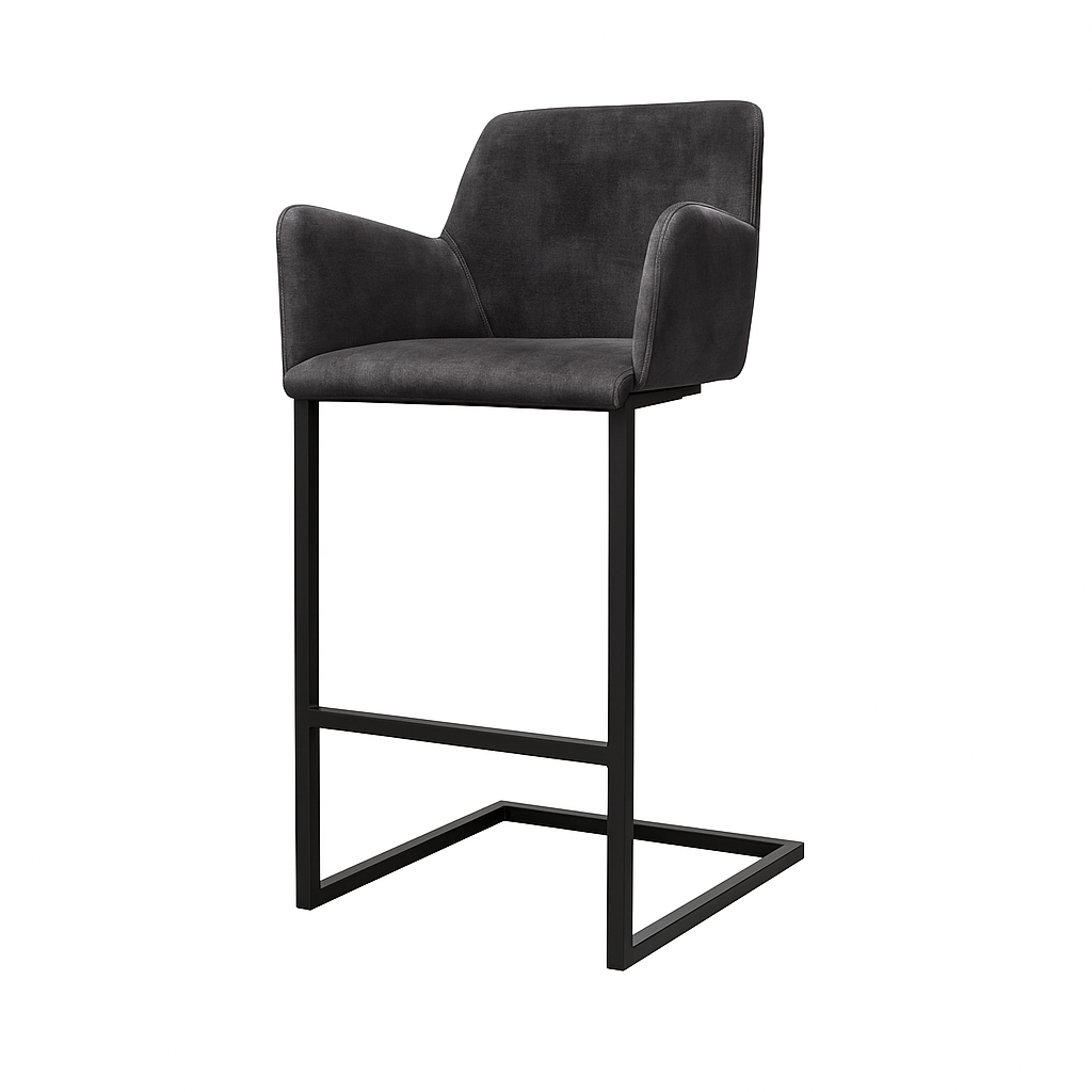 Scaun bar catifea GRI  model GIAN