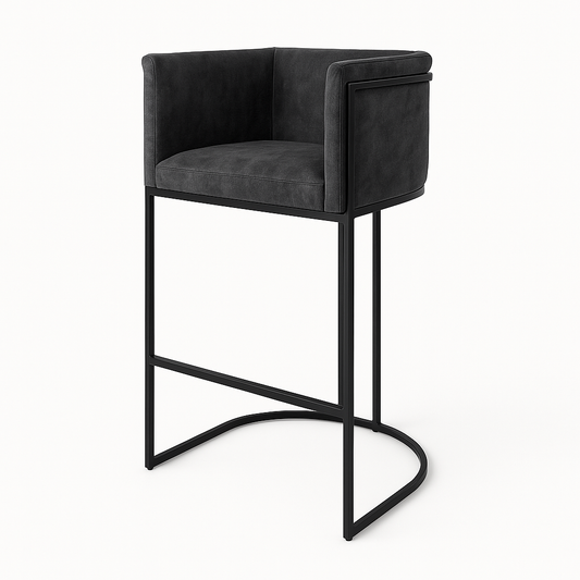 Scaun bar catifea GRI | model NINO