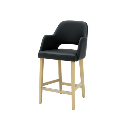 Scaun bar piele naturala BEJ | model APRIL