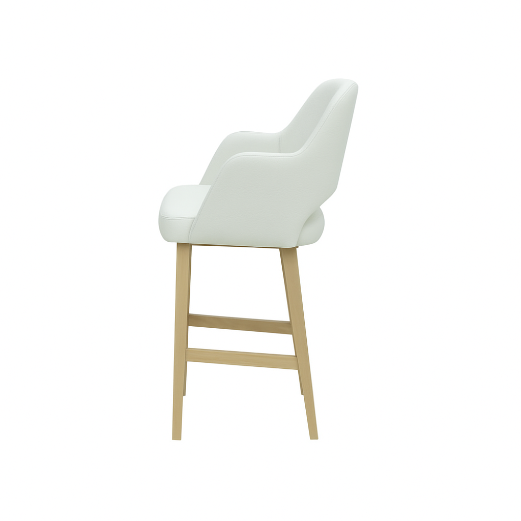 Scaun bar piele naturala BEJ | model APRIL