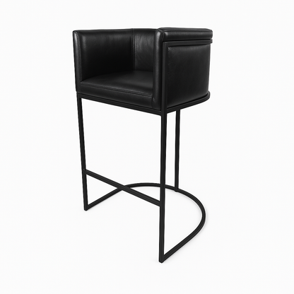 Scaun bar piele NEAGRA | model NINO