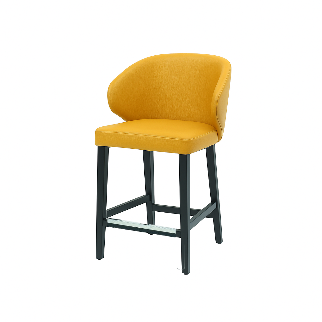 Scaun bar piele naturala GALBENA | model CAPRICE