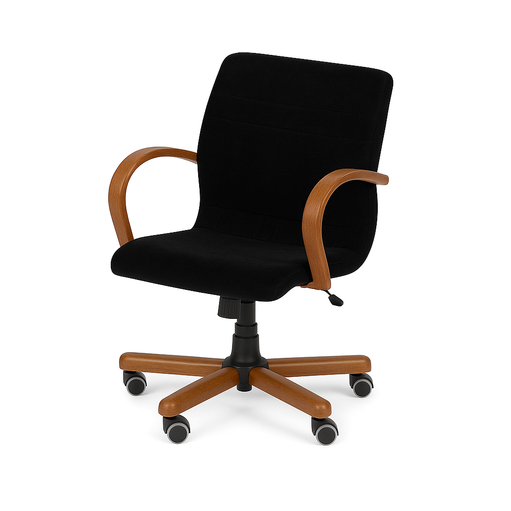 Scaun birou catifea NEAGRA | model GOLD O