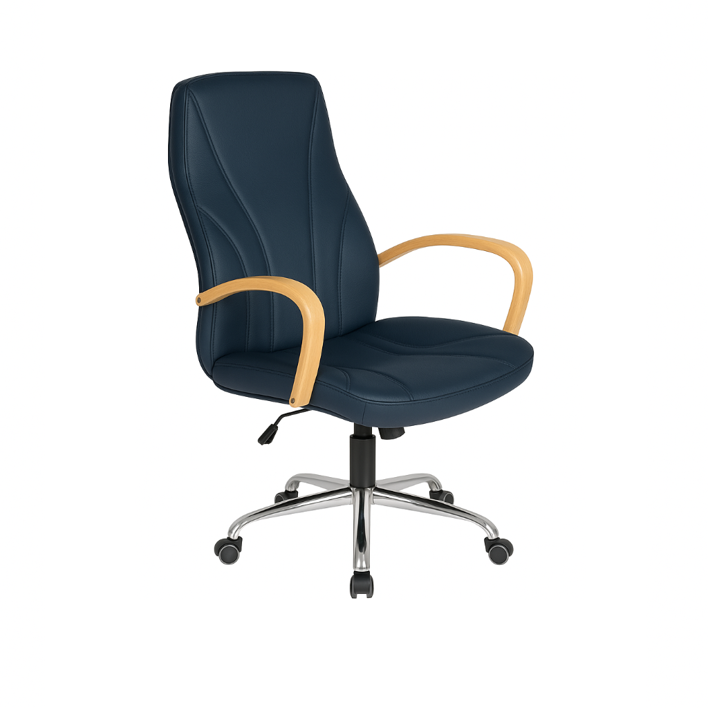 Scaun de birou piele ALBASTRU | model BETA P