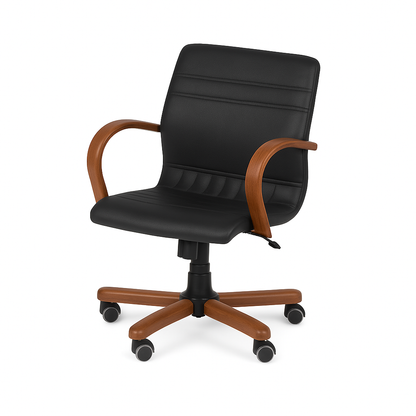 Scaun birou piele NEAGRA | model GOLD O