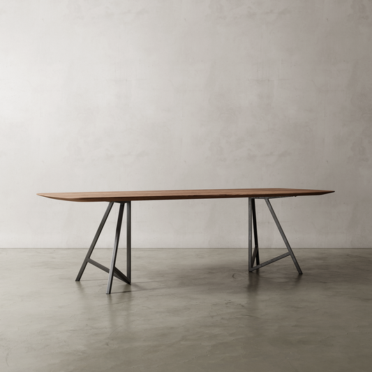 Semi-oval oak table • RIMI model