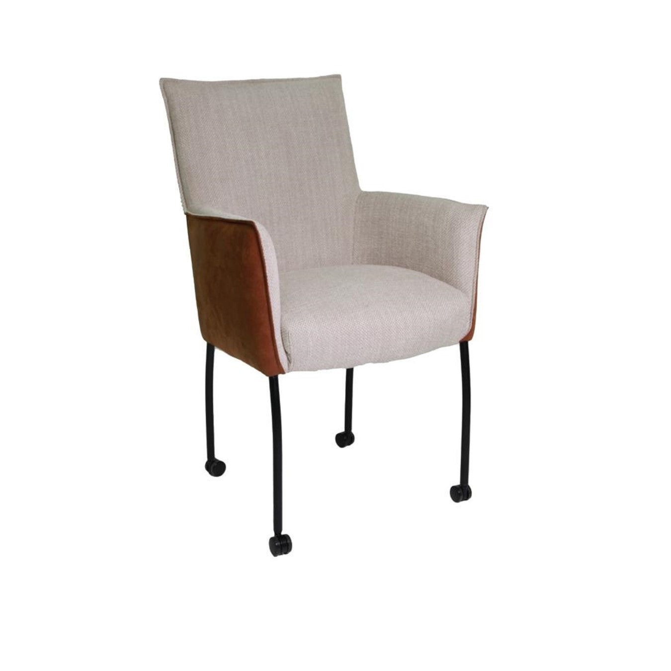Ergonomic chair with leather and fabric wheels ✔ SPRING ROLLS model